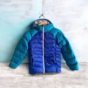 Columbia Omni-Heat Winter Jacket Youth Girls Size M Blue Hooded Outdoor Ski